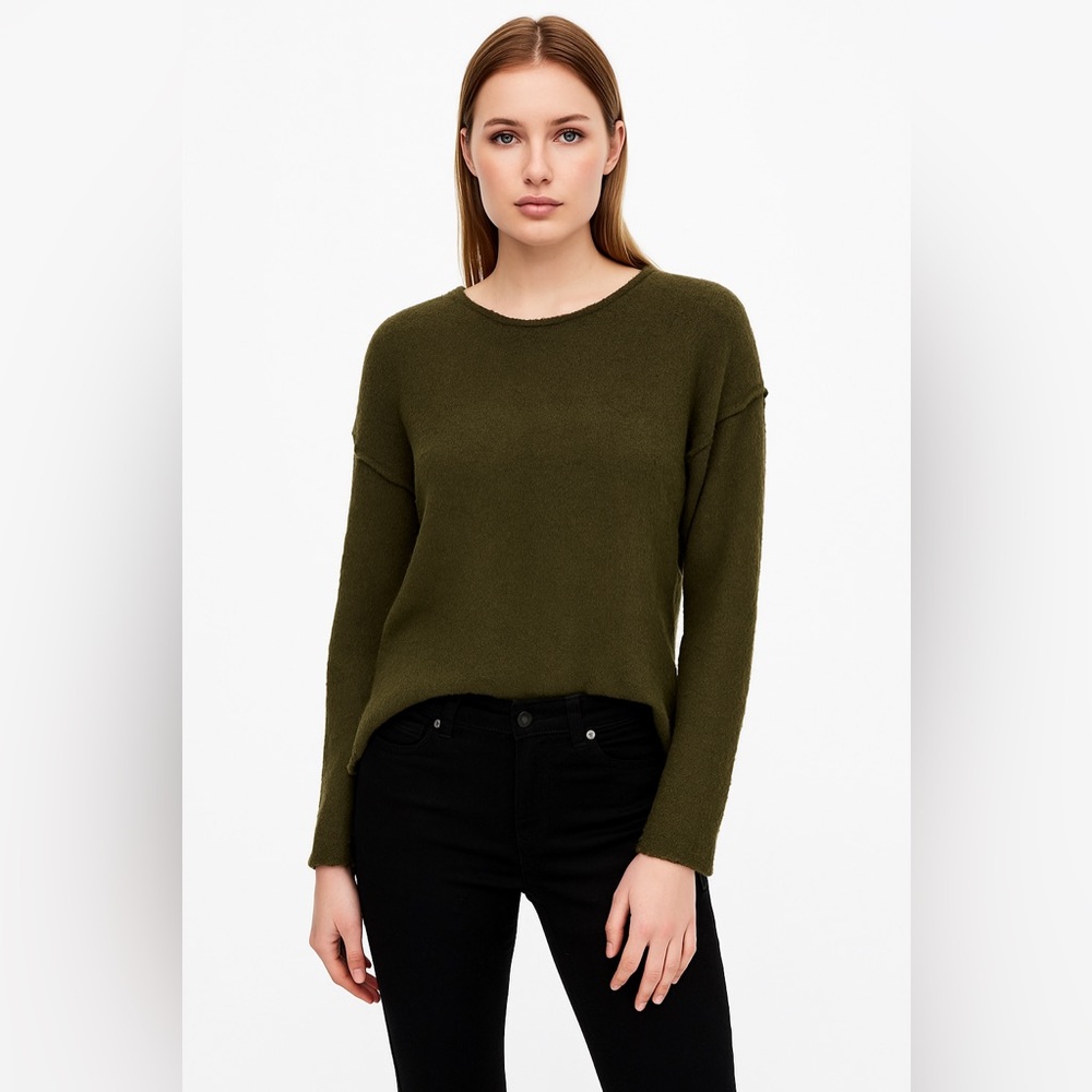 Forever 21 Dark Olive Green Soft Crewneck Sweater Size Small